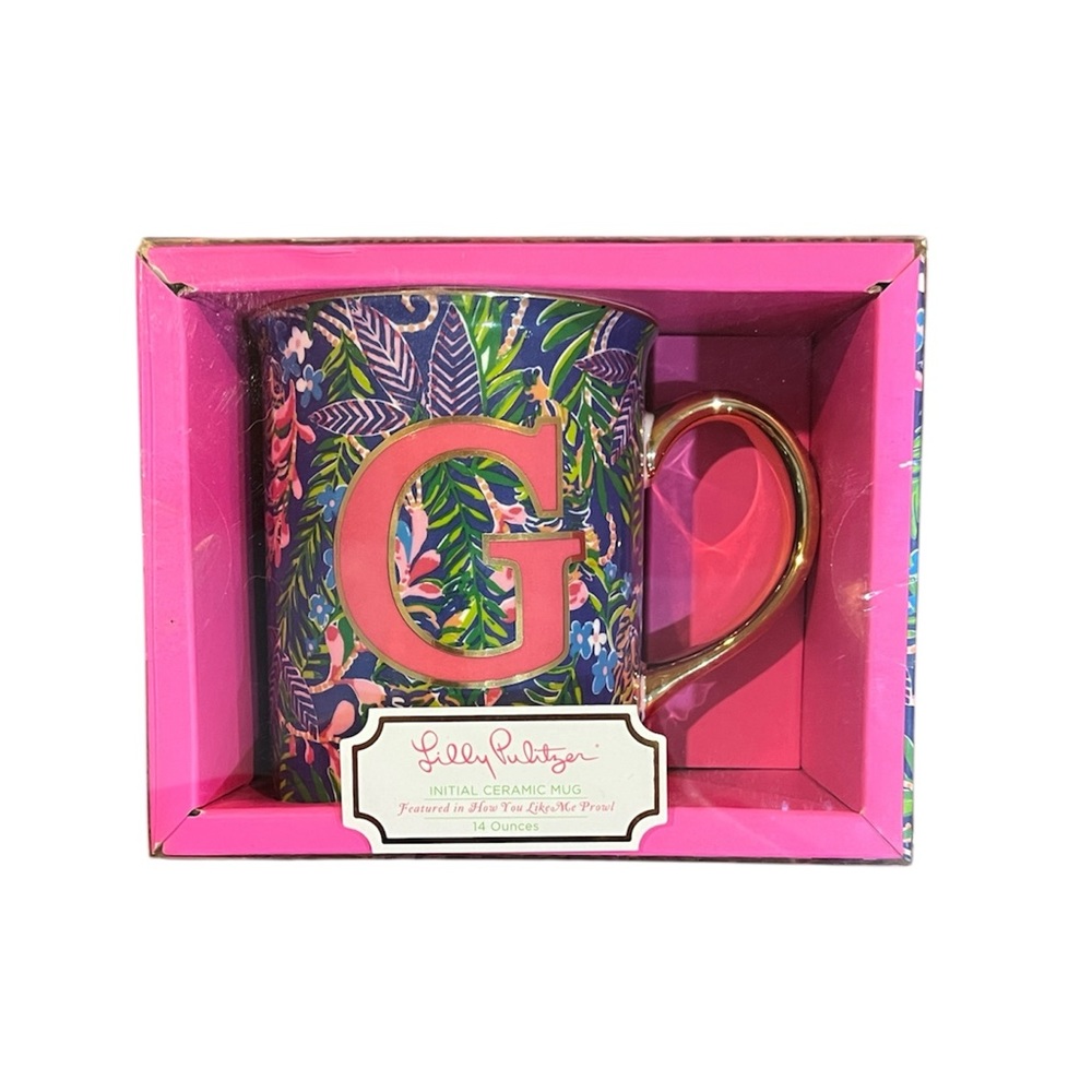 NWT Lilly Pulitzer Initial Ceramic Mug “G”